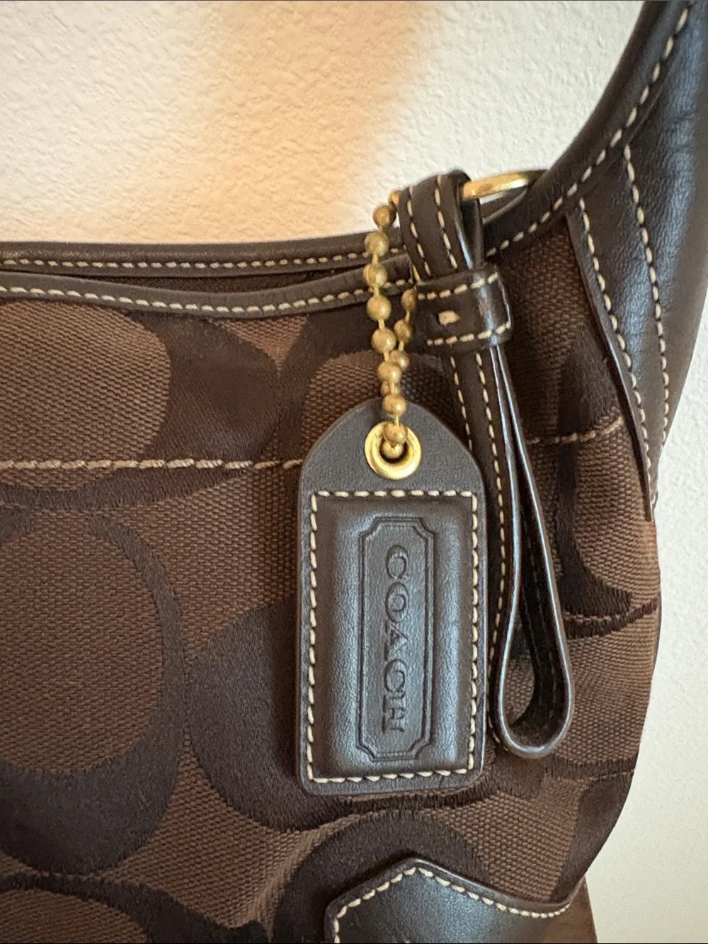Coach Brown Signature Canvas Hobo Bag